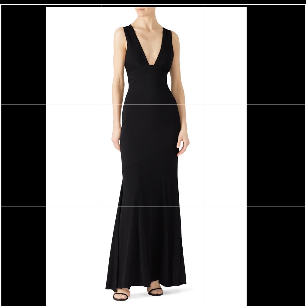 Black Plunge Gown by Nicole Miller